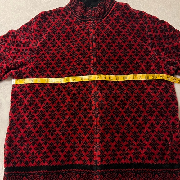 Talbots Geo Print Fair Isle Polar Fleece full zip Jacket for Women size XL - Picture 4 of 5